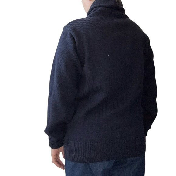 Guidboat Co The Mariner Authetic Naval Wool Navy Blue Mens Fisherman Sweater M - Picture 8 of 8